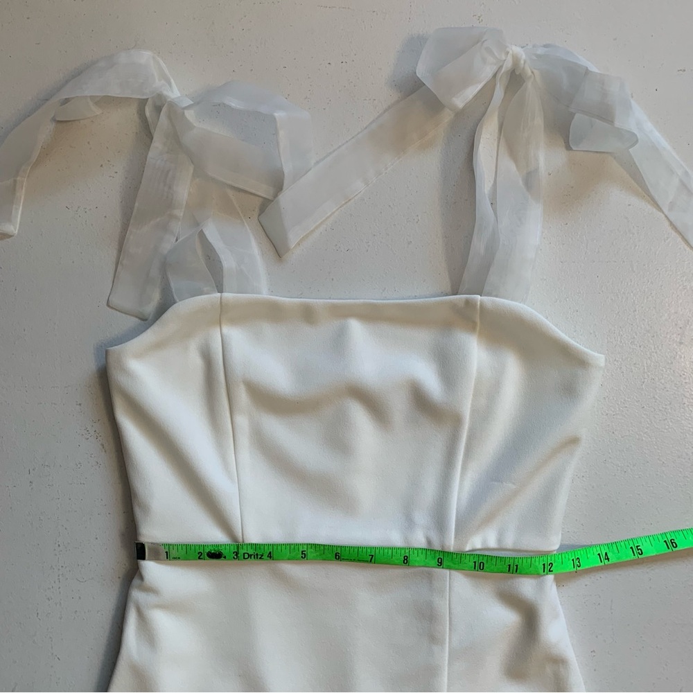 Lulus XS Romantic Celebration White Tie-Strap Bodycon Midi Dress NWT Party - Picture 15 of 17